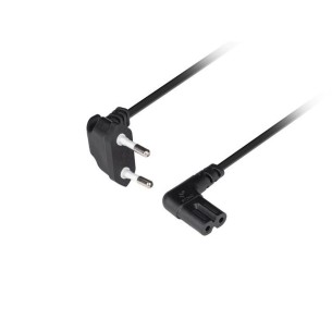 Euro power cable CEE7/16 - IEC320 C7 1.8m angled VDE black - Lanberg CA-C7CA-12CC-0018-BK