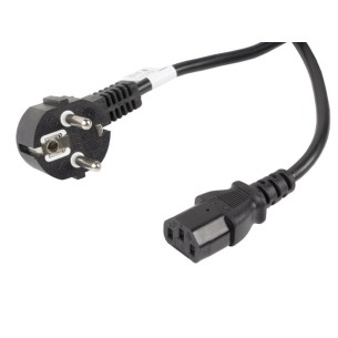 Kabel zasilający CEE7/7 - IEC320 C13 10m VDE czarny - Lanberg CA-C13C-11CC-0100-BK