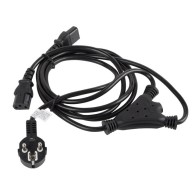 Widok pod kątem-CEE7/7 oraz 2x IEC320