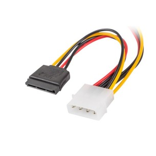 Kabel zasilający wewnętrzny Molex(M) - 2x SATA(F) 15cm - Lanberg CA-HDSA-11CU-0015