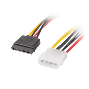 Kabel zasilający wewnętrzny Molex (M) 4 PIN - 2x SATA (F) 15 PIN 30cm - Lanberg CA-HDSA-11CU-0030