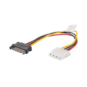 Molex 4pin F - SATA 15pin M Power Cable 15cm - Lanberg CA-SAHD-10CU-0015