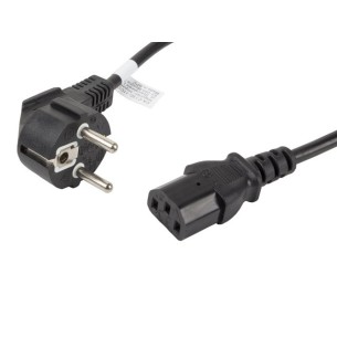 CEE7/7 - IEC320 C13 Power Cable 1.8m VDE black - Lanberg CA-C13C-11CC-0018-BK