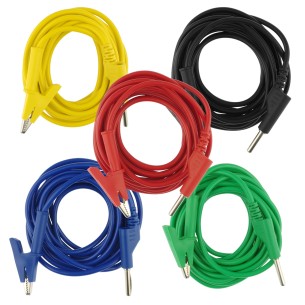 Connection Leads with Banana Plugs and Alligator Clips - 5 Colors