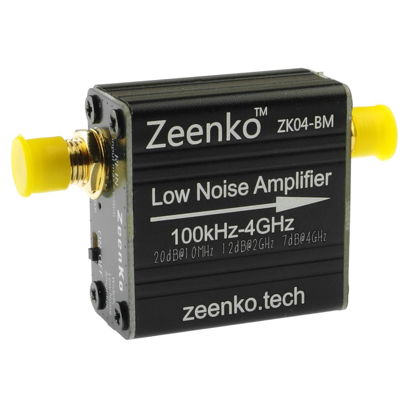 ZK04-BM Малошумний радіочастотний підсилювач Zeenko серії BM 100 кГц – 4 ГГц, живлення від батареї