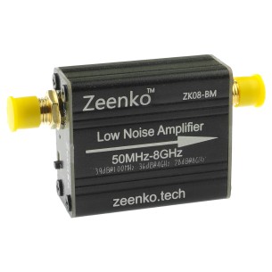 Low-noise RF amplifier 50 MHz – 8 GHz ZK08-BM Zeenko BM Series, battery powered