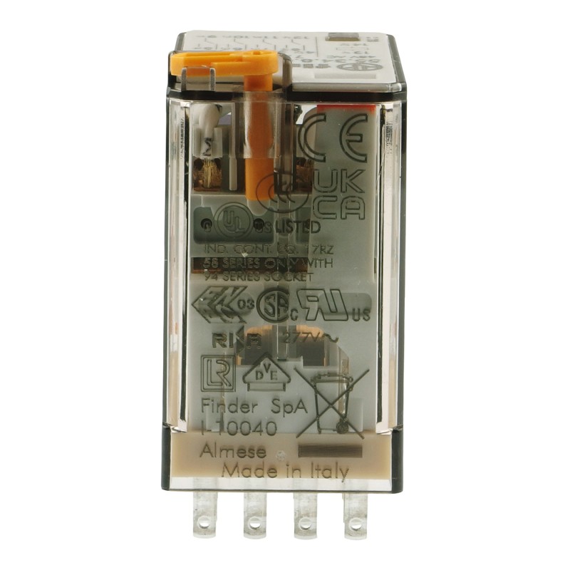 Промислове реле 4P 7A 48V AC, тестова кнопка. - Finder 55.34.8.048.0040