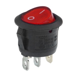 ON-OFF rocker switch 12VDC 20A (red) - IRS-101-8C/D