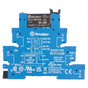 Interface Relay SPDT 220VDC DIN - Finder 38.51.0.240.0060