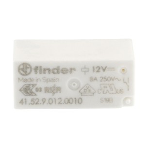 Przekaźnik bistabilny 12V 2xCO 8A do PCB - Finder 41.52.9.012.0010