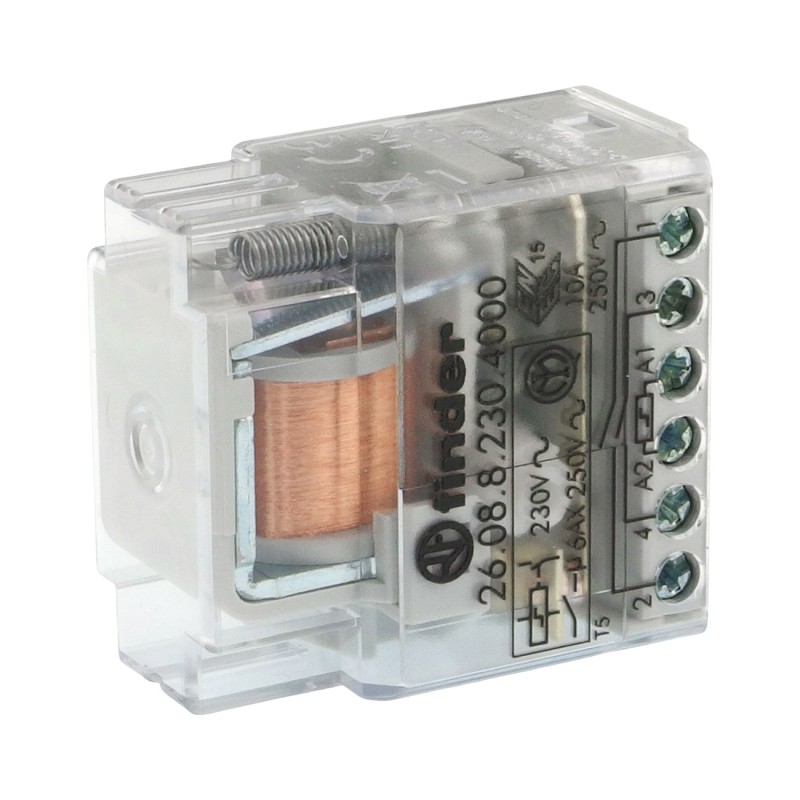 Finder 26.08.8.230.4000 - бистабильное импульсное реле 2НО, 10А, 230В переменного тока