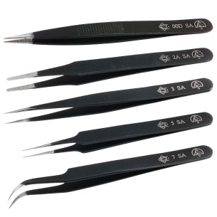 Piergiacomi K5‑T1D ESD Tweezers Set – 5 pcs