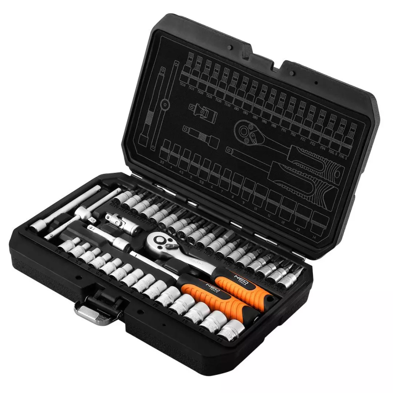 Набор торцевых ключей Neo Tools 10-232 1/4 дюйма, 38 предметов.