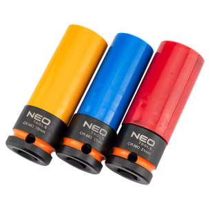 Aluminum rim sockets 17/19/21mm - Neo Tools 12-350