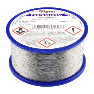 Cyna Cynel Sn60Pb40 z topnikiem SW26 0,25mm 250g