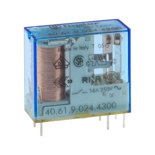 24V 16A NO miniature relay for PCB - Finder 40.61.9.024.4300