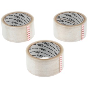Transparent PP packing tape 48mm x 50m 3pcs Vorel 75305