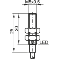 Sels PCIDS0,8ZPWM5252M - czujnik indukcyjny cylindryczny, PNP, 1mm