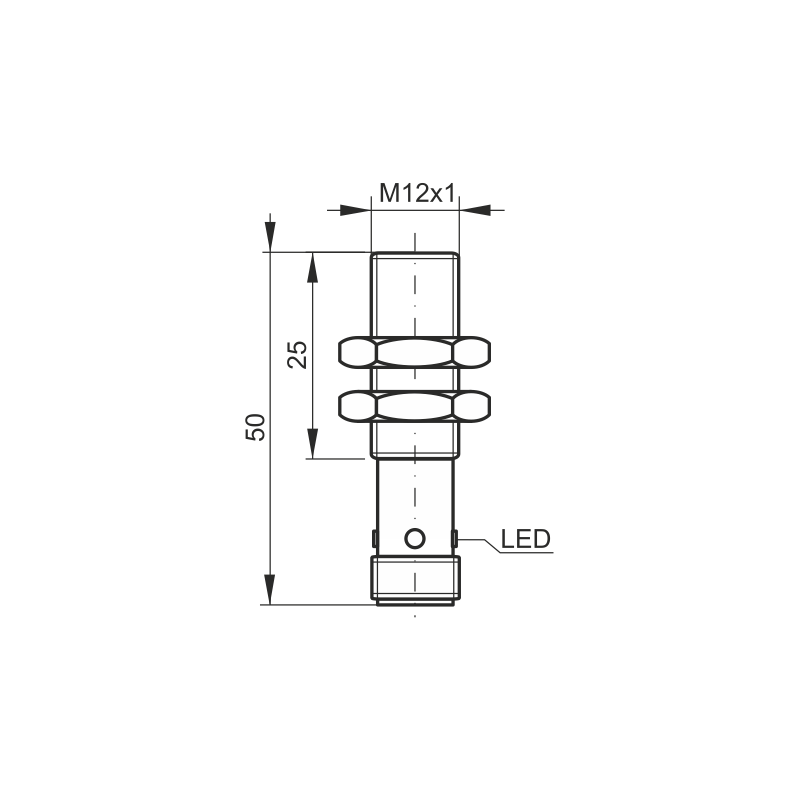 Sels PCID4ZPKWM1250M12 — индуктивный датчик положения втулки, PNP, 4 мм