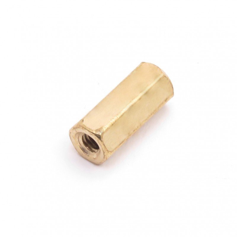 F-F threaded bushing M2,5, length 11mm, brass