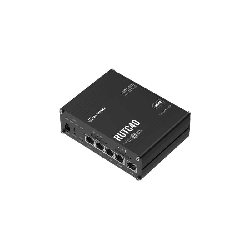 Teltonika RUTC40 - промисловий глобальний 4G LTE маршрутизатор Cat 4 з WiFi 6, Docker та Gigabit Ethernet
