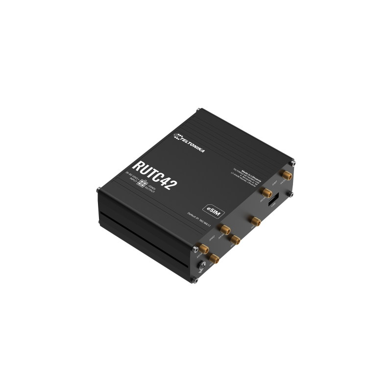 Teltonika RUTC42 - Промисловий периферійний маршрутизатор з двома модемами, 4G LTE Cat 4, WiFi 6 та Docker
