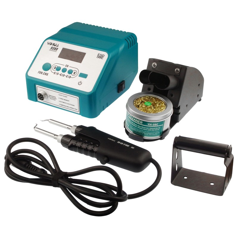 YIHUA 938D - 75W soldering station (hot tweezers, temperature memory, ESD Safe)