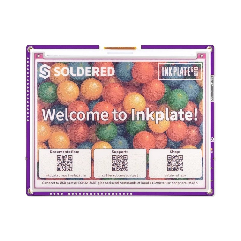 Soldered Inkplate 6COLOR - 5.65" e-paper with enclosure and battery