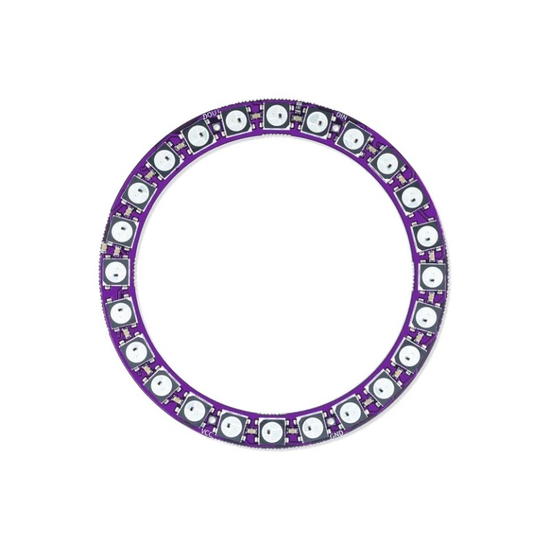 Припаянное кольцо WS2812B Ring24 — кольцо из 24 адресуемых RGB-светодиодов.