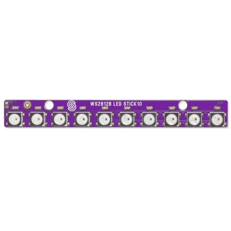 Светодиодная лента RGB WS2812B, 10 диодов, 5 В, 80 мм - для пайки.