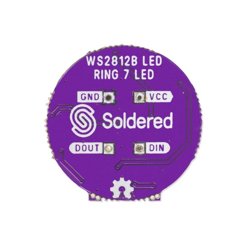 RGB LED кольцо WS2812B, 7 диодов, 5 В, 23 мм - для пайки