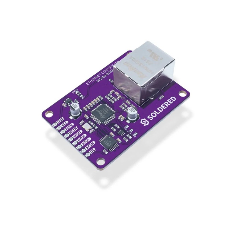 Контролер Ethernet W5500 10/100 Мбіт/с SPI RJ45 - паяний