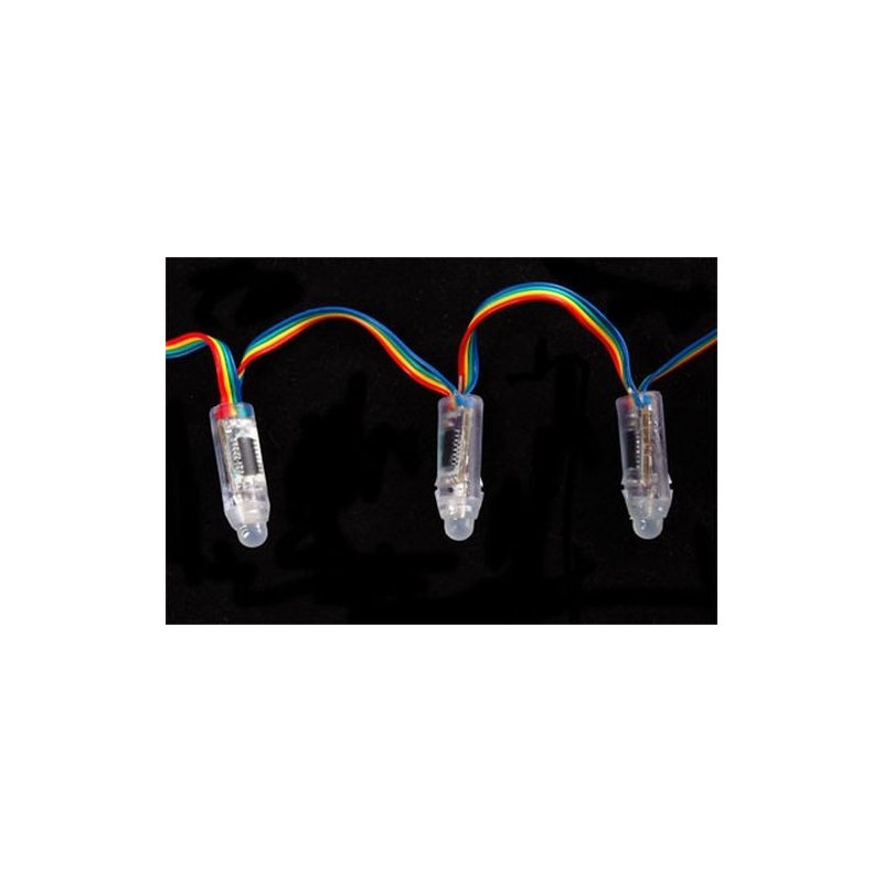 Wiązka 25 diod LED RGB 12mm z kontrolerami WS2801