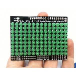 LoL Shield GREEN - A charlieplexed LED matrix kit for Arduino - 1.5