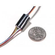 Miniature Slip Ring - 12mm diameter, 12 wires, max 240V @ 2A