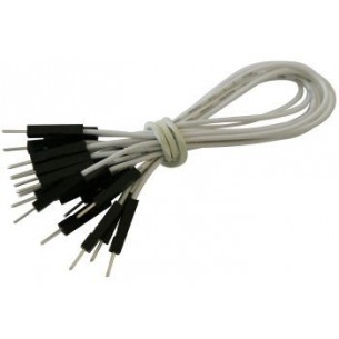 Connecting wires M-M white 15 cm for contact plates - 10 pcs.