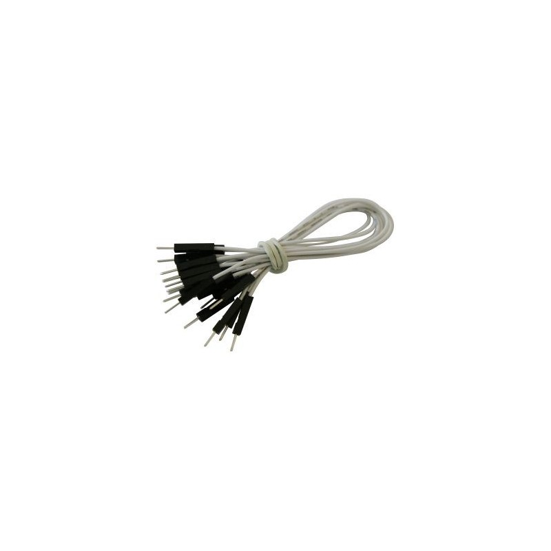 M-M cable white 15 cm for contact plates - 10 pcs