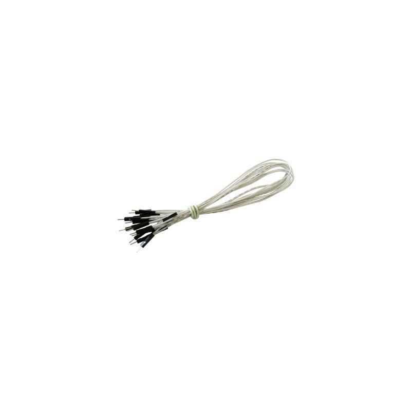 M-M wires white 30 cm for contact plates - 10 pcs