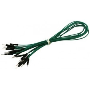 Connecting wires M-M green 30 cm for contact plates - 10 pcs