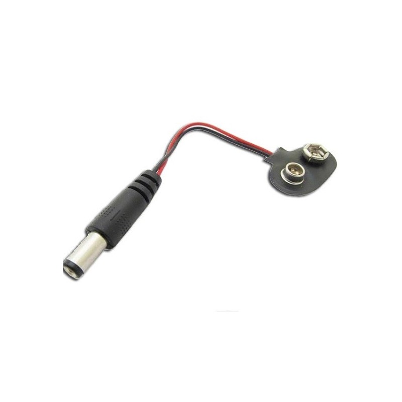 Power cable for 6F22 (9V) batteries with 2.1 mm plug
