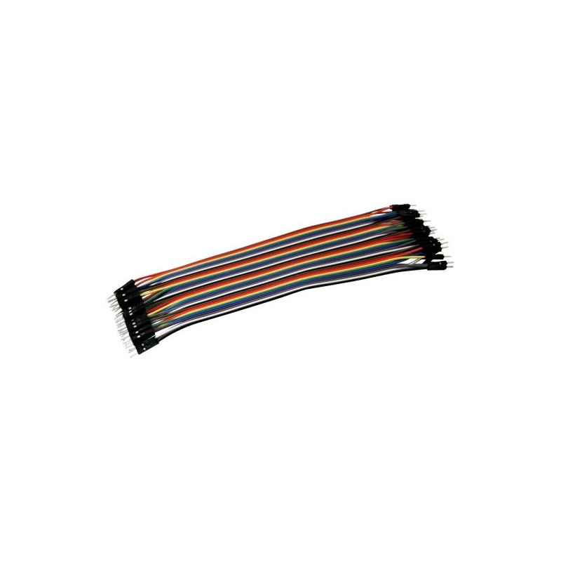 Multi-colored M-M cables 17 cm for contact plates - 40 pcs