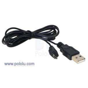 Thin (2mm) USB Cable A to Micro-B, 5 ft, Low/Full-Speed Only
