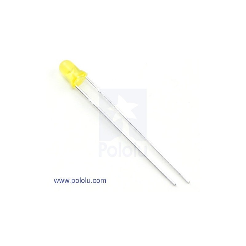 Pololu 1072 - T1 (3mm) Yellow LED with Yellow Diffused Lens