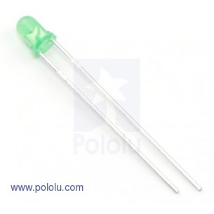 Pololu 1071 - T1 (3mm) Green LED with Green Diffused Lens