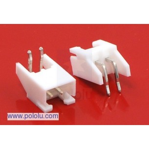 Polol 1169 - 2.5 mm JST XH-Style Shrouded Male Connector: 2-Pin, Right Angle Extended
