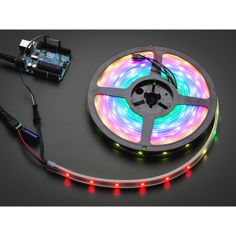Digital RGB LED Weatherproof Strip 60 LED - (1m) with 5 Projects - DFRobot