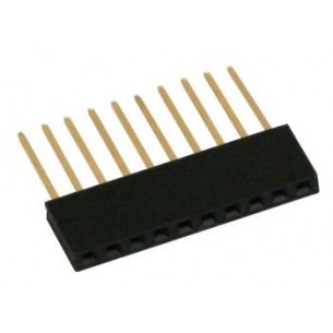 Straight molding 1x10 pins (12mm long legs), 2.54mm