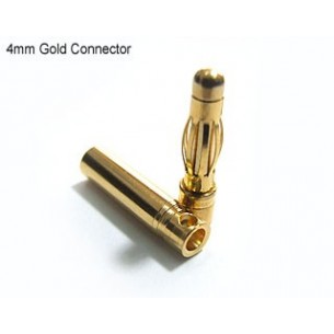 Gold power connectors 4 mm, 10 pairs (20 pcs)