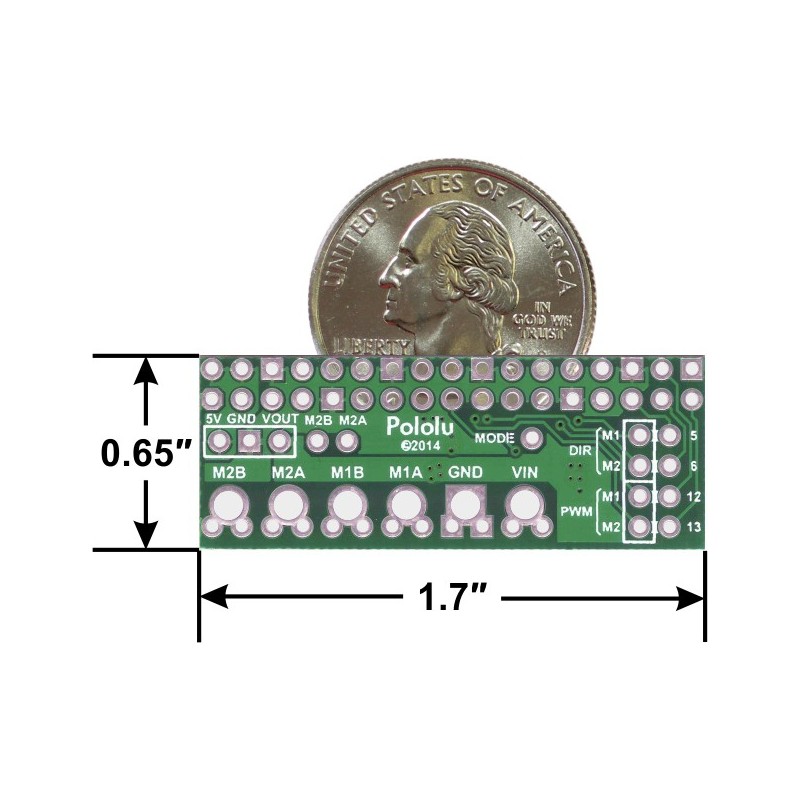 Pololu DRV8835 - подвійний драйвер двигуна постійного струму для Raspberry Pi