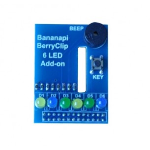 BPI BerryClip 6led - moduł z 6 LEDami, przyciskiem i buzzerem dla Banana Pi
